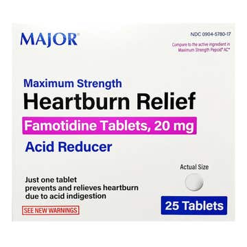 Antacid Major® 20 mg Strength Tablet 25 per Box