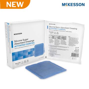Super Absorbent Charcoal Dressing McKesson Square 6 X 6 Inch Without Border Sterile