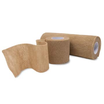 BANDAGE, SELF ADHERENT STR LF TAN 4"X5YDS (18/BX 6BX/CS)