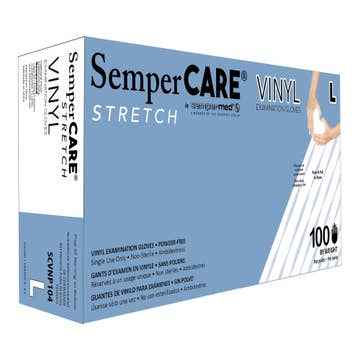 GLOVE, EXAM VNYLSTRCH LG N/S (100/BX 10BX/CS)